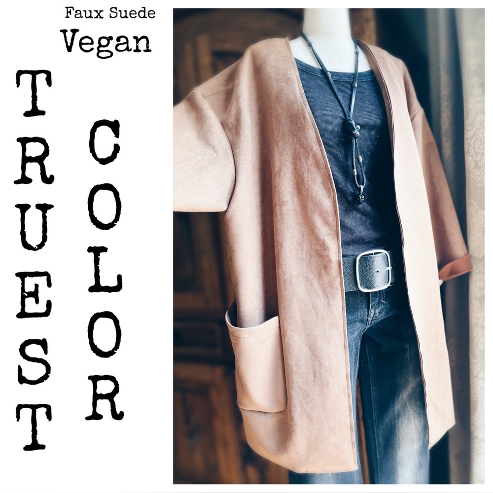 T Tahari Vegan Suede Jacket - Picture 5 of 10